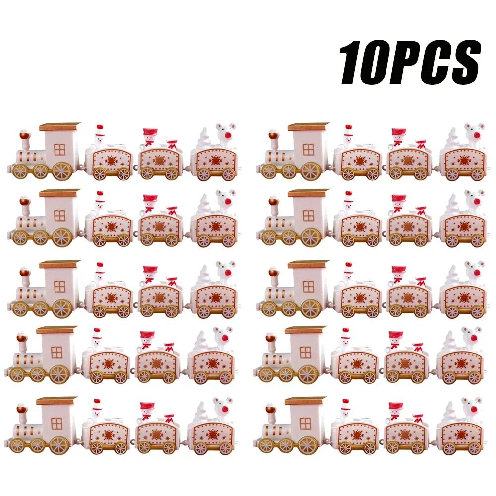 1-10PCS Christmas Train Decoration Mini Train Ornament Hanging Christmas Tree Decor Kids Gift Cake Topper Holiday Home Display