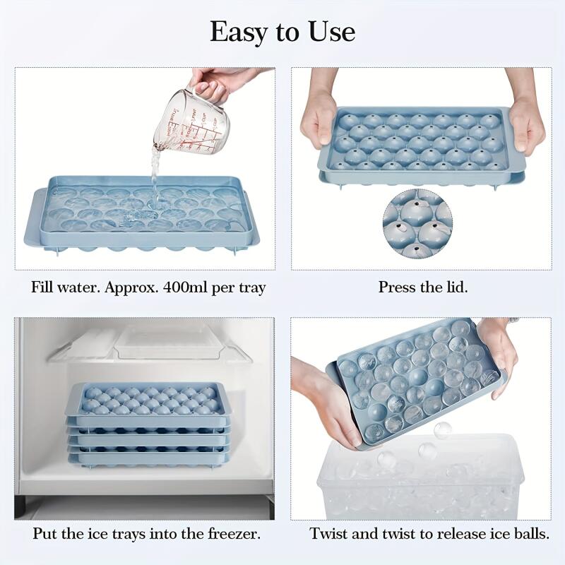 32 Ice Boll Hockey PP Mold Frozen Whiskey Ball Popsicle Ice Cube Form Box Lollipop Making Gifts Kitchen Tools Accessories