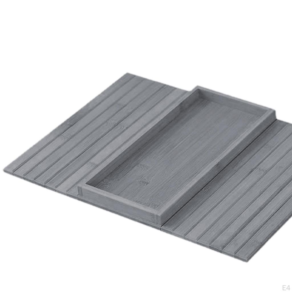 Sofa Arm Tray Non Slip Bottom, Flexible Rectangle Foldable Wooden Couch for Dessert, Snacks