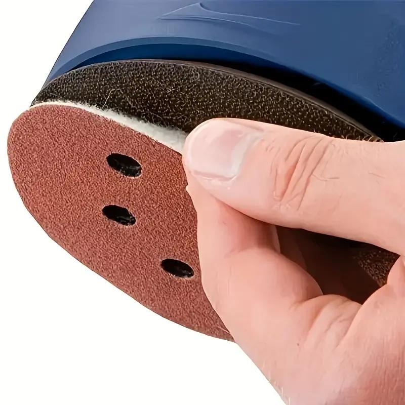 52 штуки/набор 125 мм/4,92 дюйма, шлифовальный лист наждачной бумаги 8 отверстий наждачная бумага 80 меш-600 меш вращающийся шлифовальный круг шлифовальный инструмент