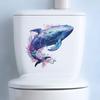 Cartoon Watercolor Whale Home Background Decoration Bathroom Toilet Toilet Wall Stickers