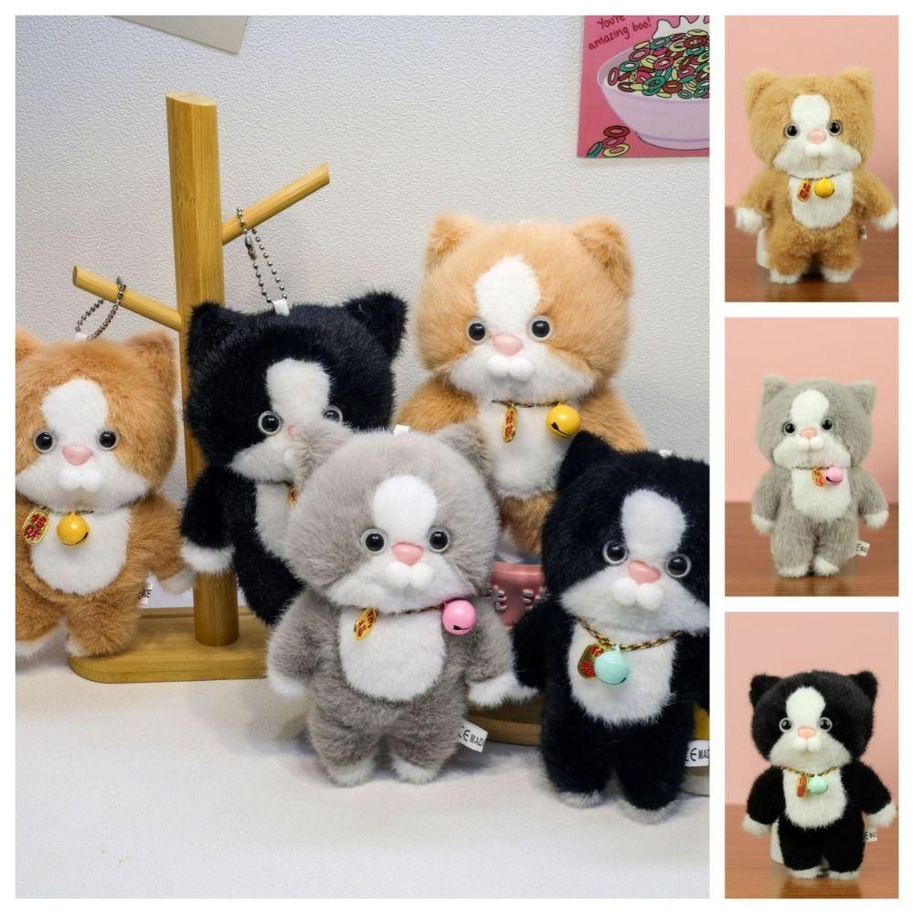 Soft Animal Little Cat Keychain Fluffy Stuffed Kitten Keyring Backpack Decor