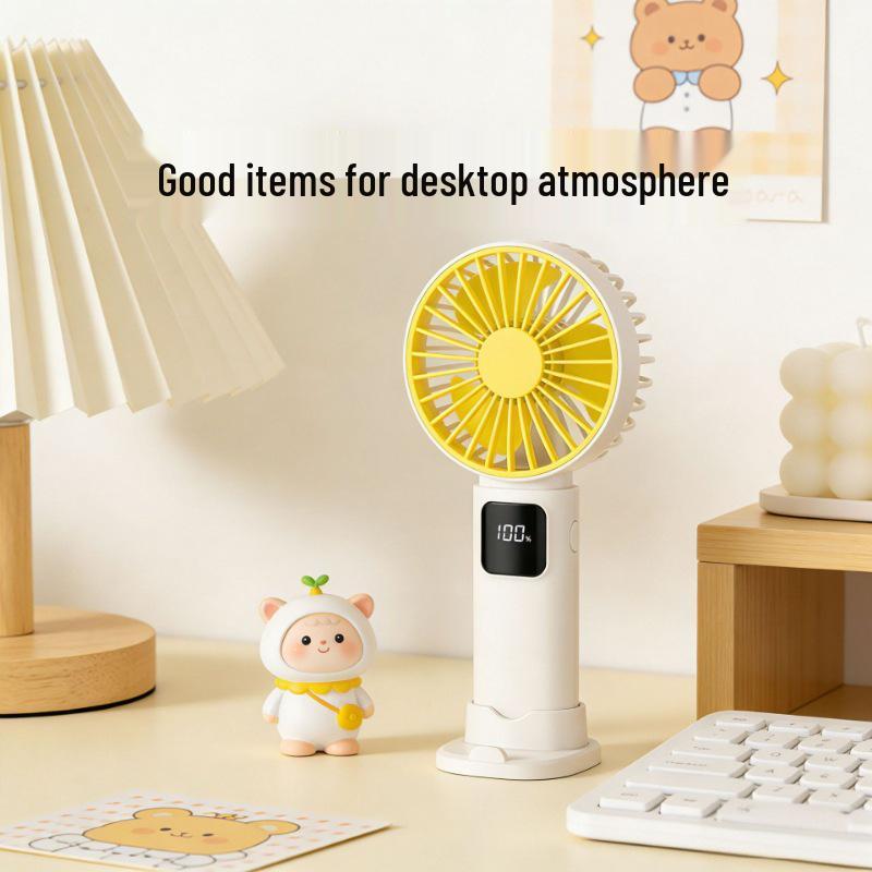 Portable USB-Charged Handheld Fan with 100-Speed Stepless Control and Strong Wind Power