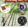 Fly Fishing Rod Set 4 Sections Fly Fishing Reel Line Combo Set Carbon Fishing Pole Fishing Tackle