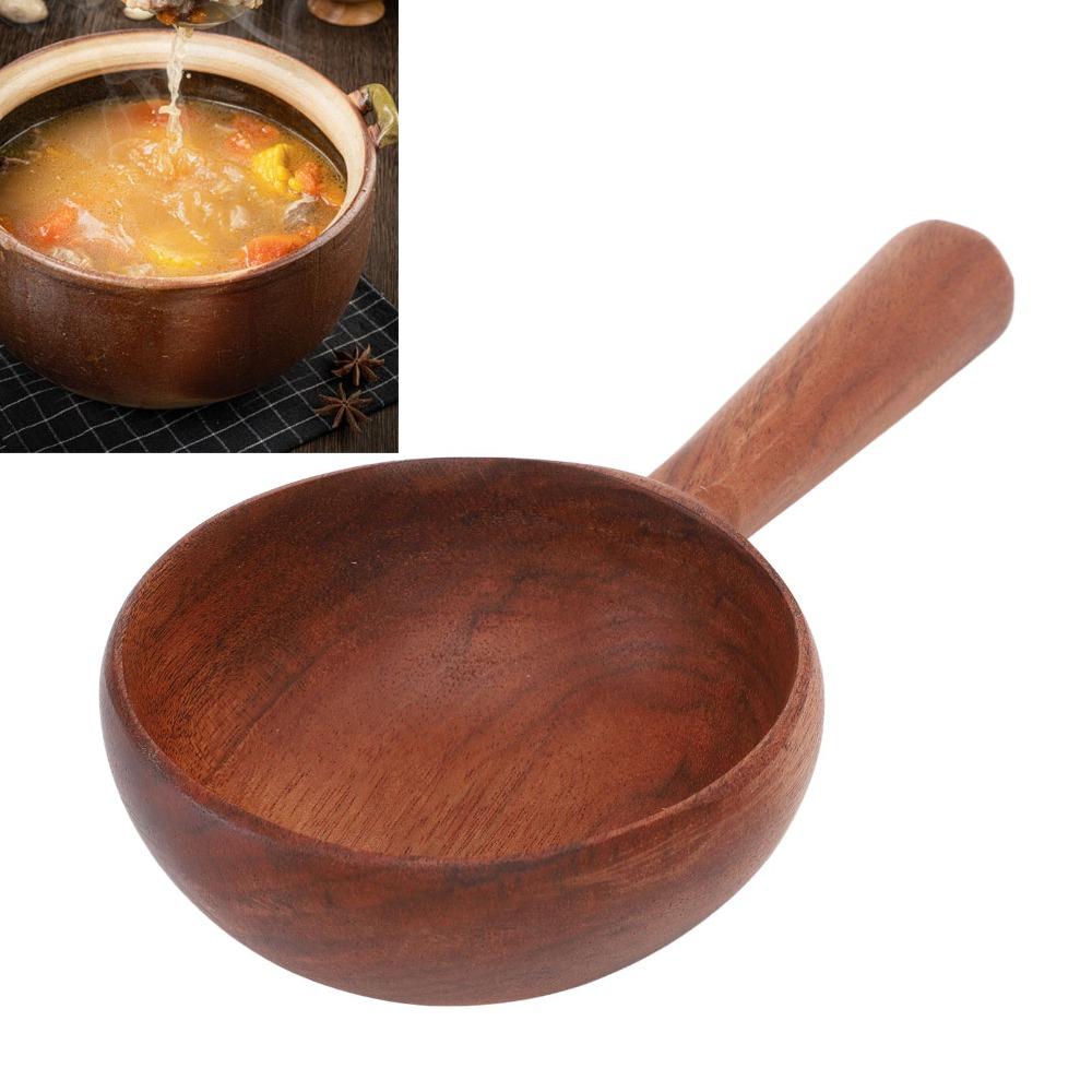 Solid Wood Wooden Ladle Multifunctional Wooden Serving Spoon Tablespoon Wooden Water Ladle  Cooking