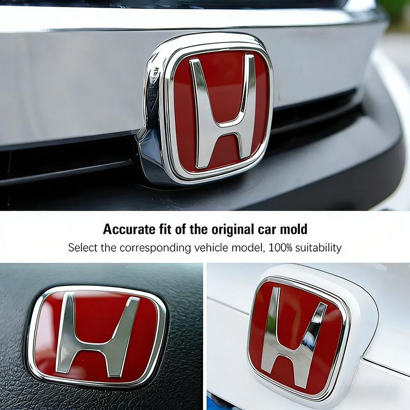 1pcs 3D H Custom Badge Decal for Honda Civic VEZEL CRV City Accord Fit Odyssey Car Hood Front Grill Rear Trunk H Logo Sticker VF7