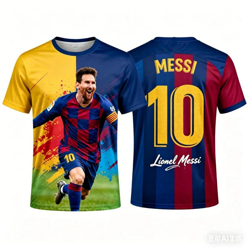 Футболка мужская Messi Superstar с 3D-принтом, спортивная, быстросохнущая, дышащая, для улицы, уличного стиля, командных тренировок, одежда для родителей и детей