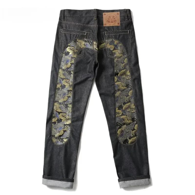 Новые японские хипстерские ретро хип-хоп модные джинсы с принтом для отдыха на улице узкие прямые брюки с вышивкой Y2k Print Stitching