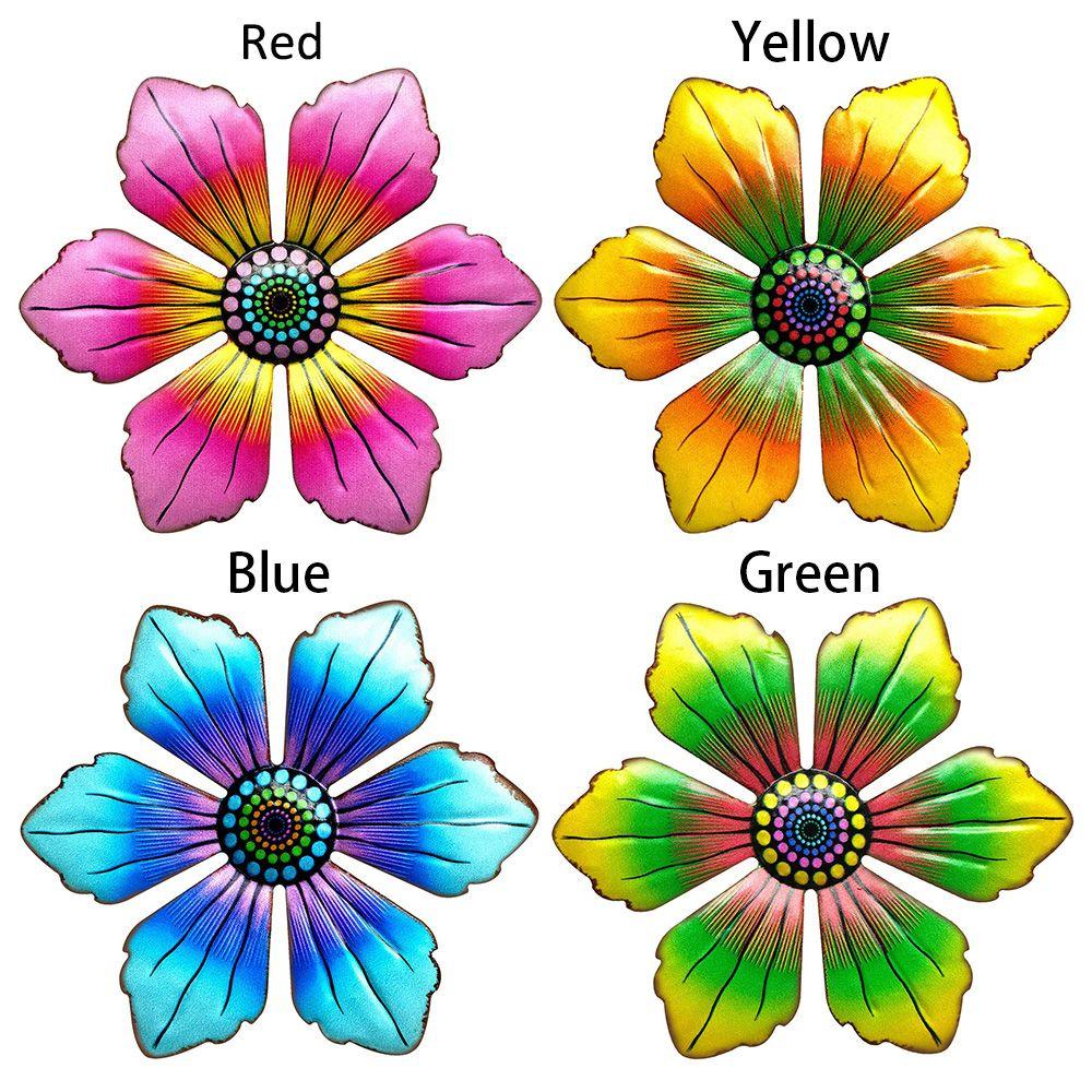 Home Decoration Sculpture Indoor Outdoor Metal Flower Ornament Garden Craft Wall Hanging Iron Art