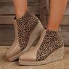 Fashion 2024 High Quality Shoes for Women  Back Zip Women's Boots Fashion Leopard Print Modern Boots Women Sexy Pointed Toe Naked Boots