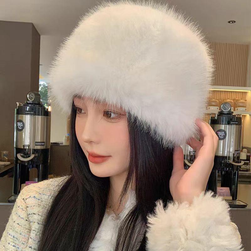 Imitation Fox Hat Autumn and Winter Versatile Mongolian Hat Thickened Warm High-end Ear Hat Fashionable Women's Hat