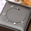 Корейский браслет с подвеской-буквой и звездой для женщин и девушек, новый, модный, из нержавеющей стали, простой браслет, роскошные украшения, подарок на вечеринку