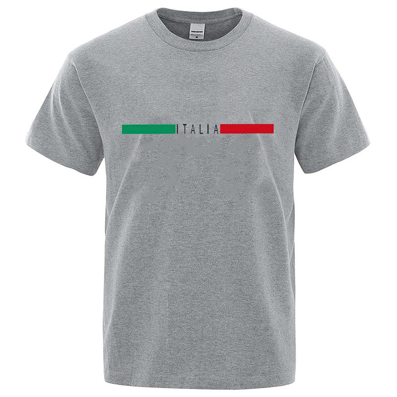 Italia Print Tshirt Men's Graphic Design O-Neck T-shirt Casual Comfy Tshirts For Summer Men's Clothing Tops For Daily Running