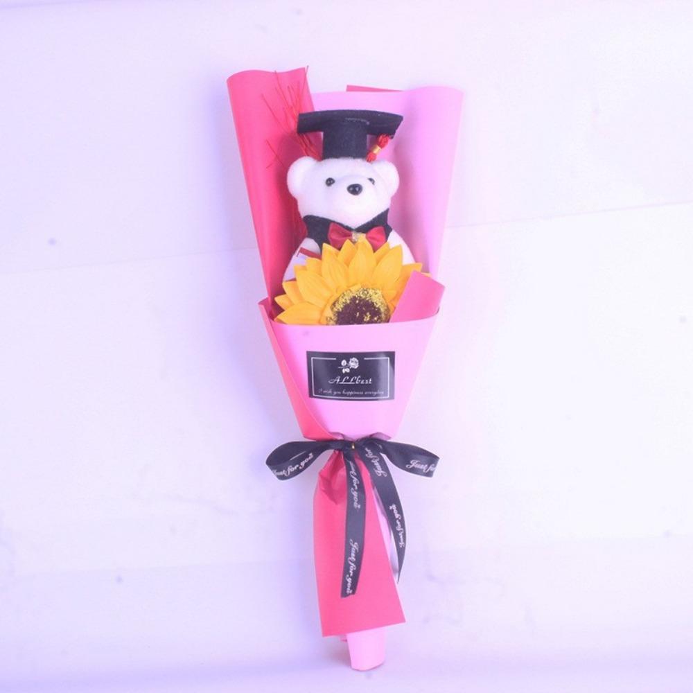 Plush Bear Bear Plush Bouquet Bouquet Decoration Doctoral Bear Toy  Graduation Season