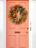 1 шт. искусственный пластиковый венок для входной двери, искусственный цветок, эвкалиптовый венок, искусственный венок для внутреннего и наружного использования, украшение двери на Хэллоуин осенью