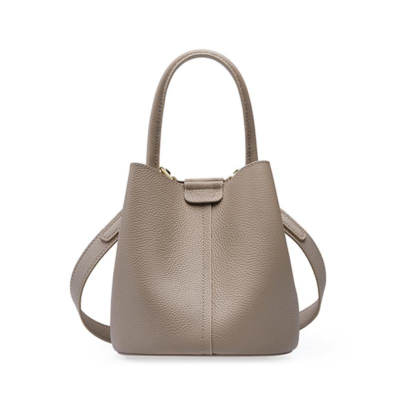 Genuine Leather Bucket Small Shoulder Crossbody Bags For Women Trend Designer Tote Purses Ladies Handbags