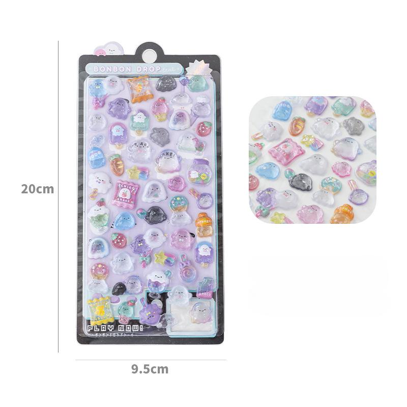 Kawaii Cartoon Stereo Sticker for Journal Scrapbook Lovely Animal Phone Guitar Sticker DIY Decor Nail Stickers Student Supplies