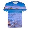 Summer Seaside Scenery Graphic T Shirts Fashion Men's T-shirts With Casual Beach Style 3D Print Nature Landscape Pattern T-shirt