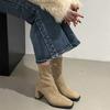 Мода Женские эластичные ботильоны Модные элегантные современные тонкие короткие ботинки Осень-зима Laides Молнии сзади Обувь