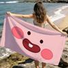 Funny cartoon face art cute meme Towel soft Dry Beach Towels Trip Towel swim Summer Holiday Vacation bathing Pool Camp Gift