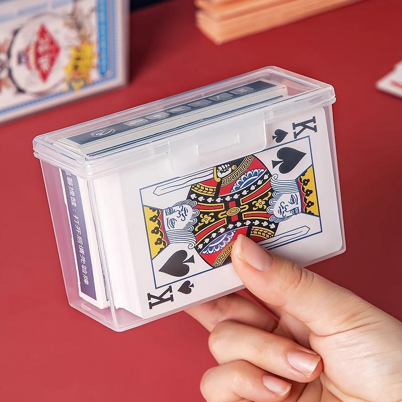 1 шт. Коробка для игральных карт Прозрачный кейс для колоды Две картинки с покером Можно играть-БЕЗ карт-Рождественский Хэллоуин День благодарения Подарочная часть