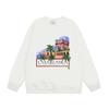 Casablanca Streetwear Oversized Cotton Hoodless Sweatshirt With Letter Print 380g Heavyweight Crewneck Pullover Men