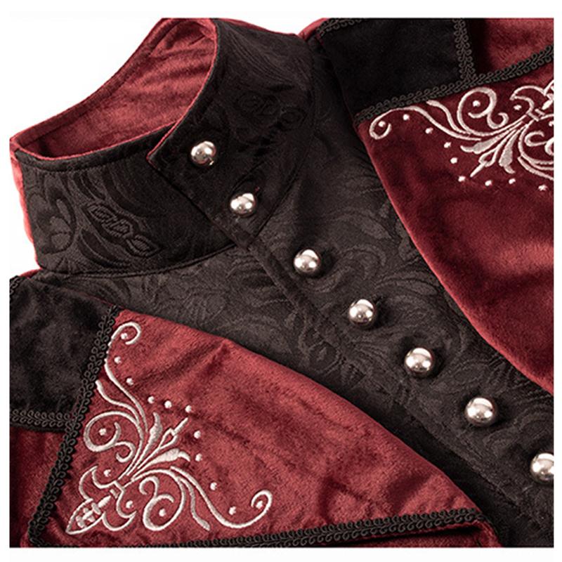 Ретро викторианский стимпанк готический мужской пиджак хвост пальто Хэллоуин костюм с воротником