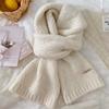 Korean-style Wool Knitted Scarf for Women, 2024 Autumn/Winter, Thick & Warm