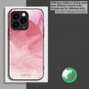 Синий цвет с акварельным оттенком Для iPhone 17 Pro Max 16E 15 Pro 14 13 Plus 12 mini 11 XR Xs X 7 8 16 Air Для Magsafe Стеклянный чехол для телефона