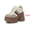 High Heels Ladies Spring 11cm Fashion Women's Shoes Platform Artificial Leather Lace-up Ladies Shoes