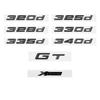 Glossy black GT 320i 320d 325i 325d 330i XDrive ABS Numbers Letters Emblem for BMW 3 Series E90 E46 F30 Car Trunk Logo Sticker pf2
