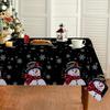 Christmas Tablecloth Dining Table Decor - Printed Festive Cover Washable Heat Resistant Rectangle Linen