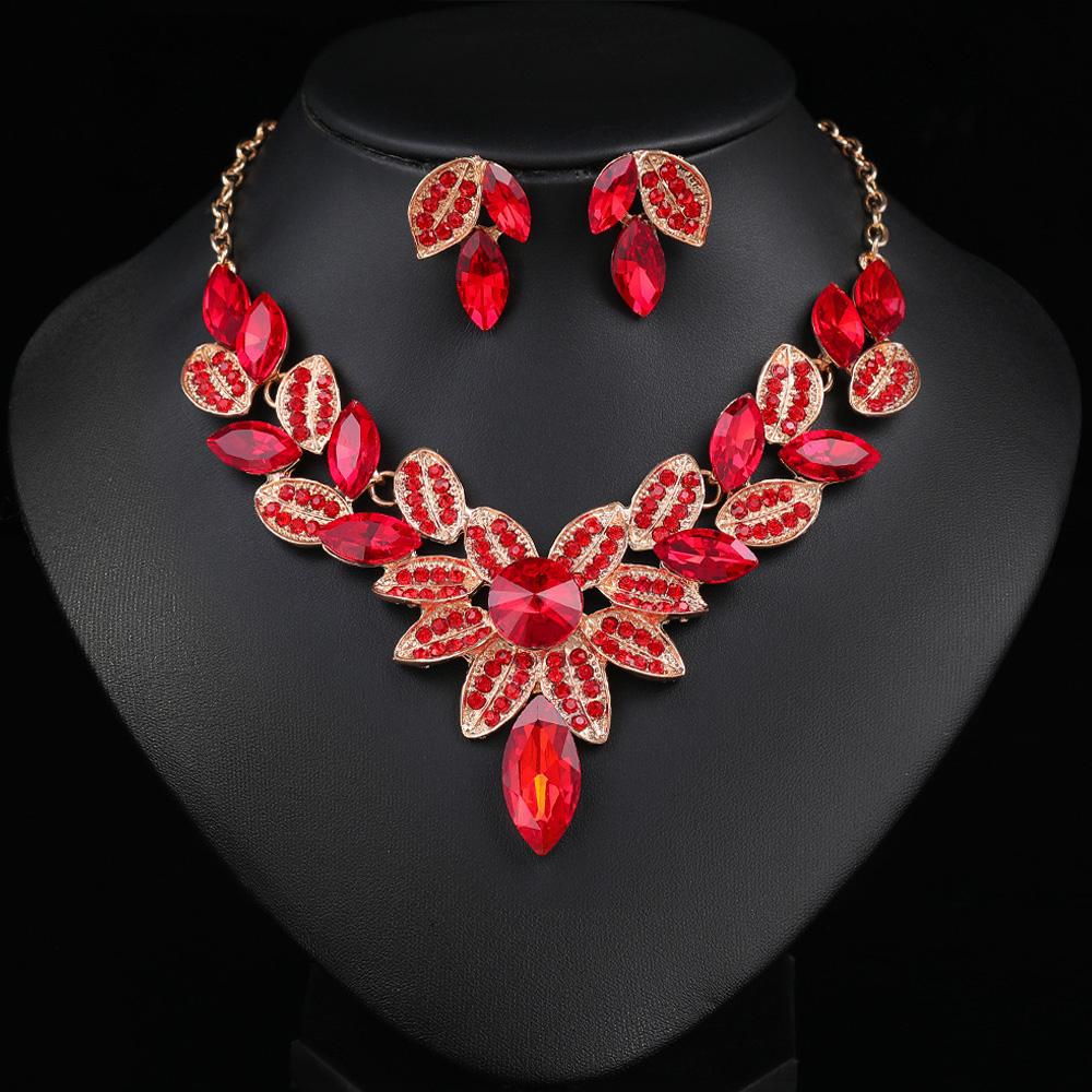 Женские цветочные ожерелья серьги ювелирные наборы свадебные аксессуары для невесты