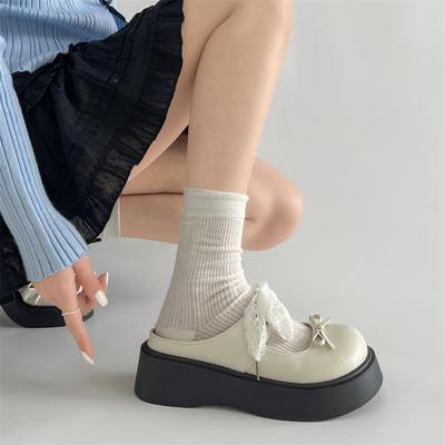 Популярные у интернет-знаменитостей белые ретро шлепанцы на толстой подошве, женские летние 2025, новые увеличивающие рост, нескользящие, крутые шлепанцы