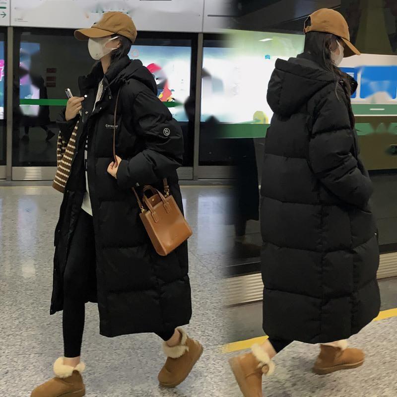 Женская пуховая хлопковая куртка средней длины, свободная зимняя хлопковая куртка большого размера