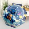 Зонт-трость Stitch, Пейзаж с облаками, Автоматическое открытие и закрытие, 8 спиц, Ветрозащитный, Портативный, Складной, Подходит для повседневных и деловых выходов, для