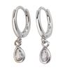 Elegant Zircon Teardrop Dangle Earrings Portable for Women Gold Silver Plated Sturdy Copper Jewelry Accessory Daily Use