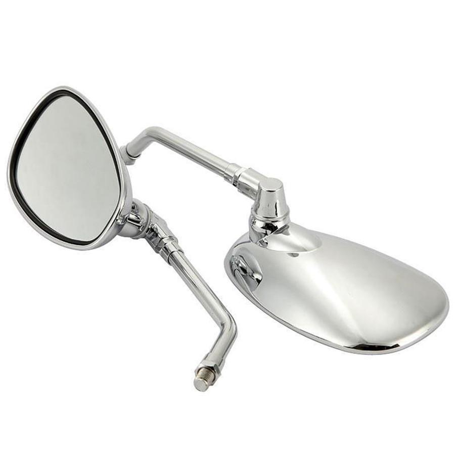 2 шт. Мотоциклетные боковые зеркала овальной формы с резьбой 10 мм, зеркала заднего вида с регулируемым углом