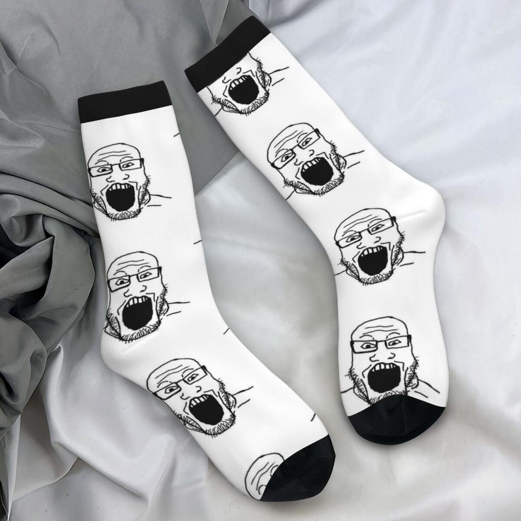 Улыбающиеся Полезные Вояк Сояк Чулки Смешной Мем Графический Элегантные Носки Весна Противоскользящие Носки Мужские Альпинистские Средние Мягкие Носки