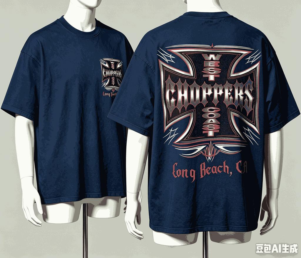 West Coast Choppers Футболка для фаната Унисекс Унисекс Харадзюку Оверсайз Унисекс С коротким рукавом Уличная одежда Высокое качество Для пар Мягкая