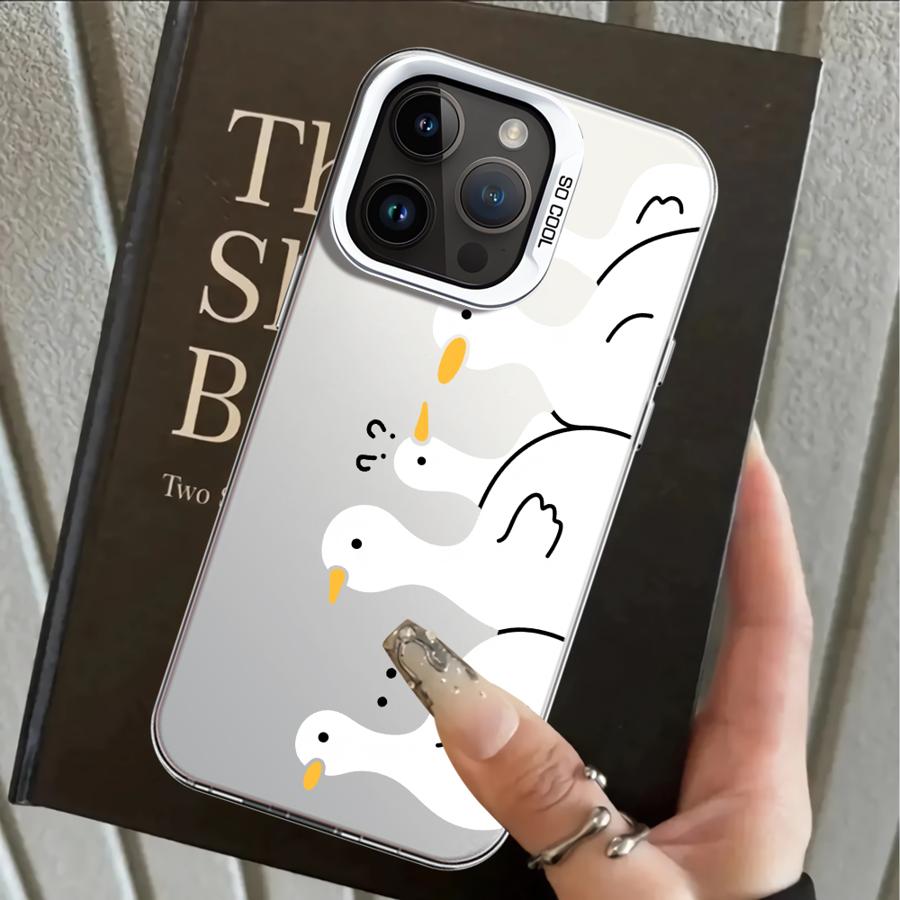 Чехол для iPhone 17 Pro Max XS 15 Plus 13 Pro 16 12 Air 14 11 XR Задняя крышка телефона Милая утка