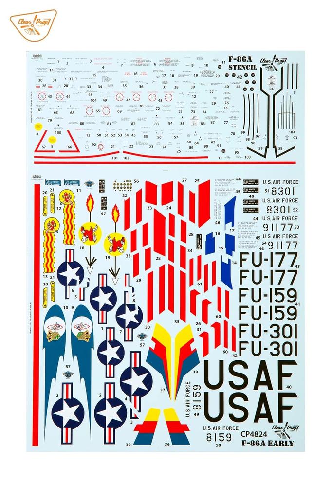 Прозрачная пластиковая модель американской сабли CPU4824 Prop! 1/48 Ф-86А