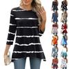 3/4 Sleeve Tunic Tops For Women Printed Daily Weekend Loose Fit  Fashion Basic Round Neck T Shirt