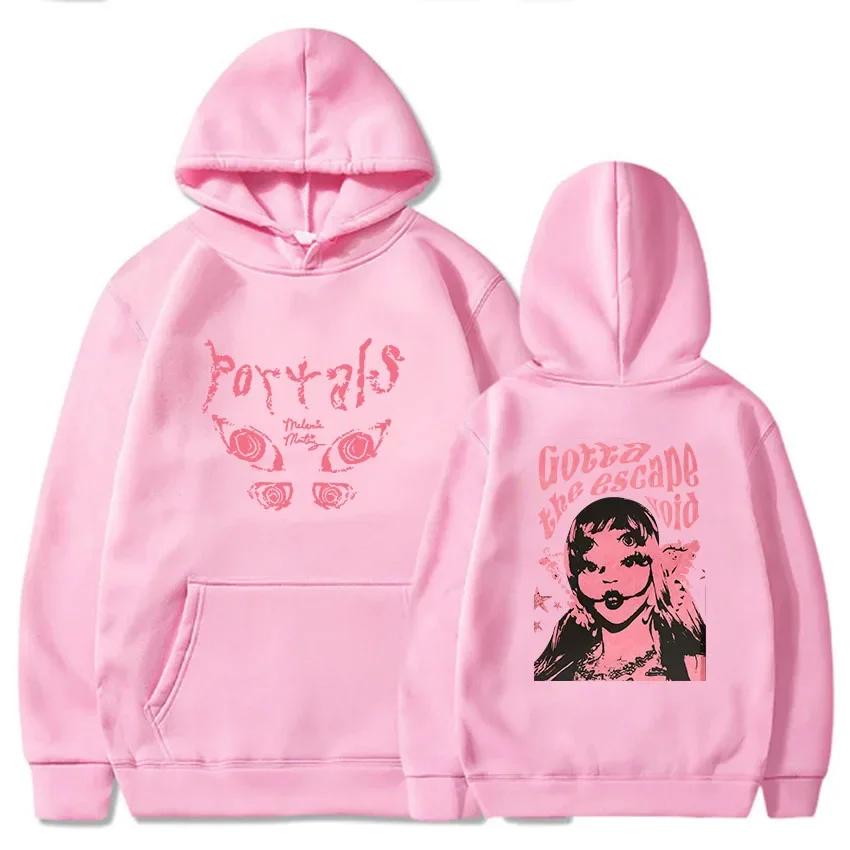 Melanie Martinez Длинные рукава с капюшоном Толстовки Harajuku Street Fashion Свитера Повседневные Portals Tour Женские унисекс толстовки от Amy Martinez