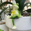 Hanging Flower Pot Edge Frog Decorative Ornaments Hanging Decorative Simulation Animal Ornament