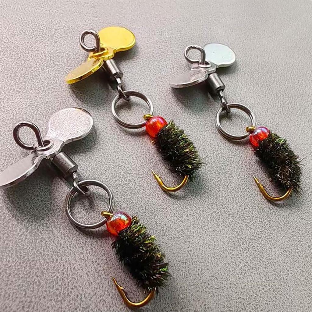 3/10Pcs/Box Flies Insect Decoy Bait Propeller Sequin Fishhook Trout Nymph Fly Fishing Insect Fishing Lure