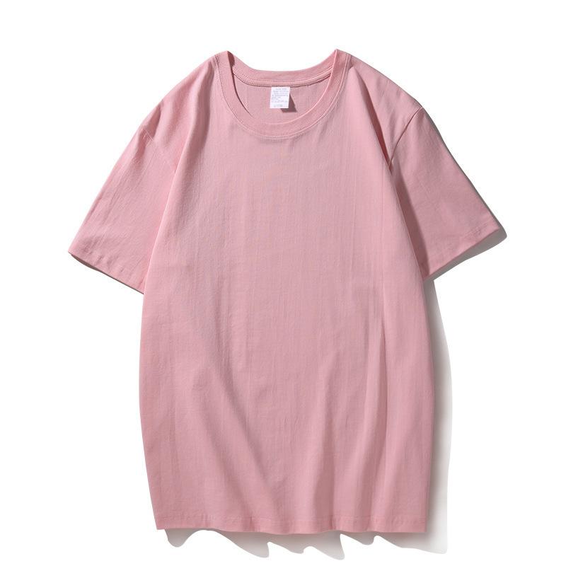 Футболка с коротким рукавом для мужчин и женщин, летняя, свободная, с короткими рукавами, повседневная, базовая, с круглым вырезом, однотонная, большого размера