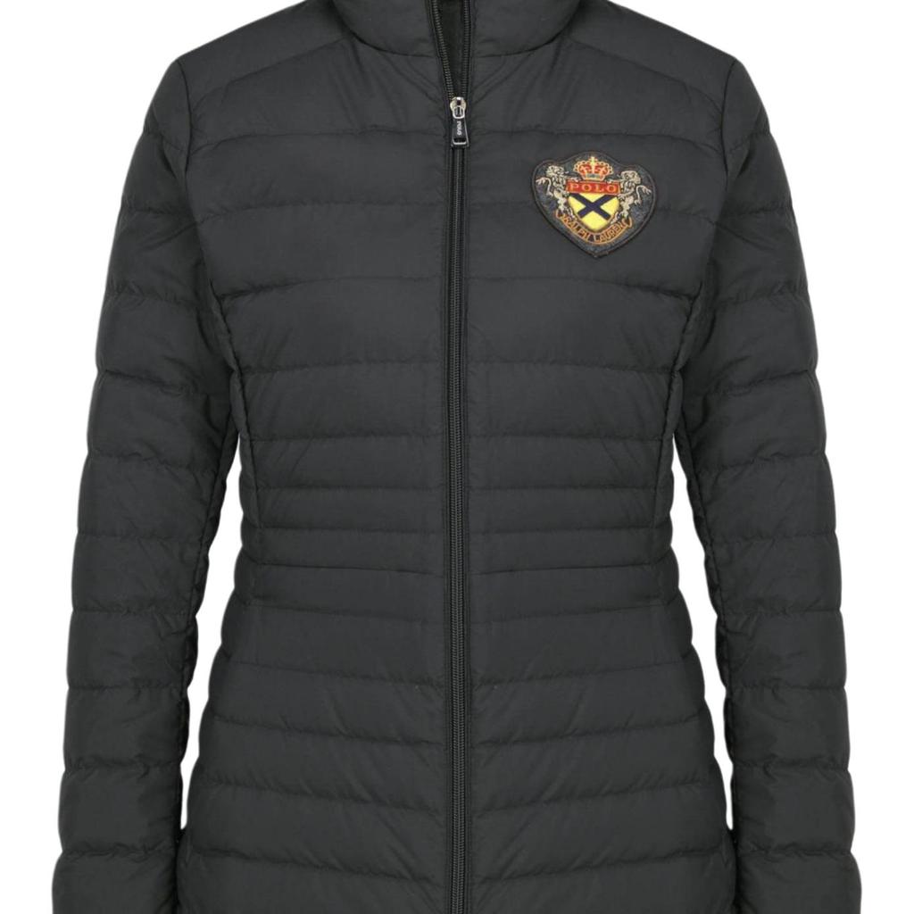 Женская пуховая куртка Polo Ralph Lauren с вышитым логотипом, воротником-стойкой и длинными рукавами, верхняя одежда 211782401-001