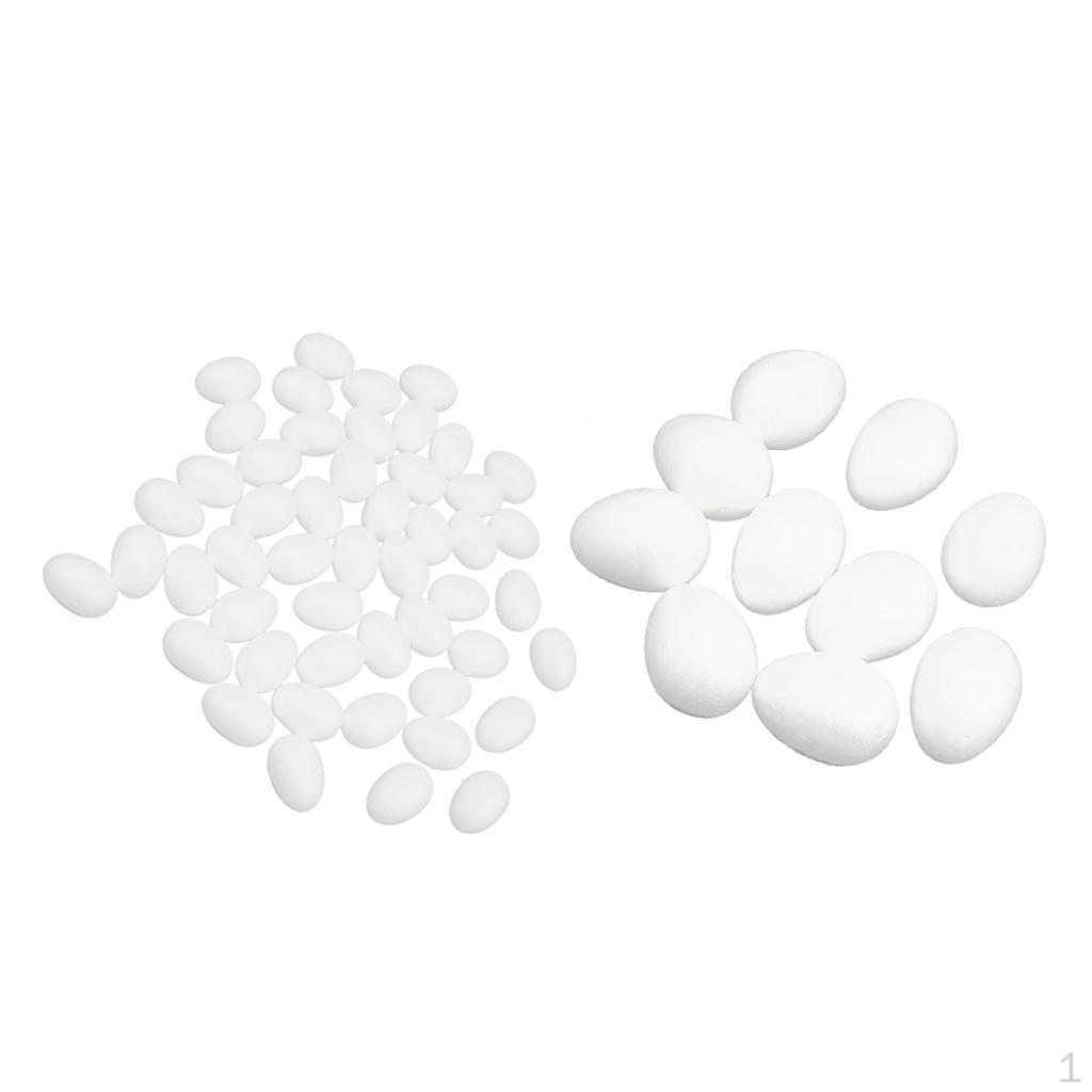 60 шт. яйца из полистирола для моделирования высокой плотности 5/8 см для поделок