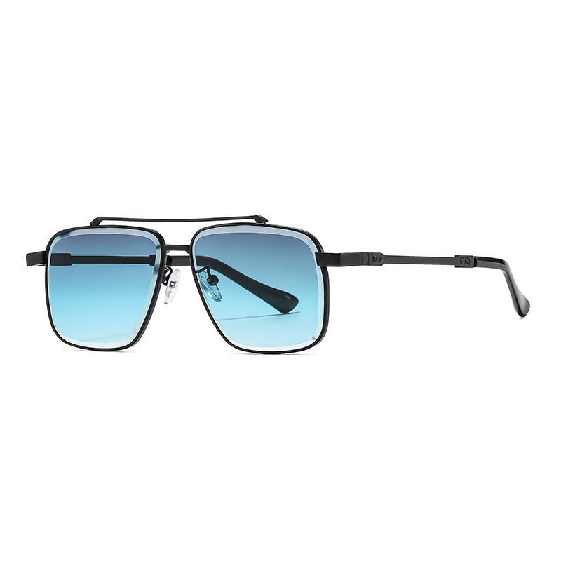 Mens Classic Square Metal Sunglasses With Gray Lenses For Outdoor Activities And Parties